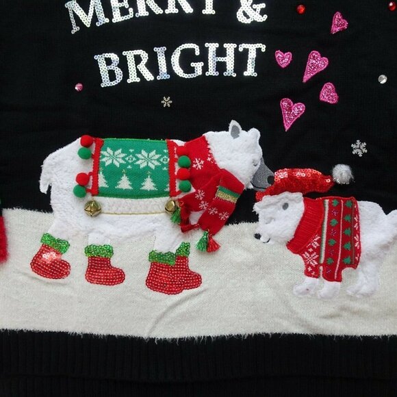 NWT Holiday Sweater Embellished Polar Bear Ugly Sweater Christmas Party 1X - Picture 9 of 12